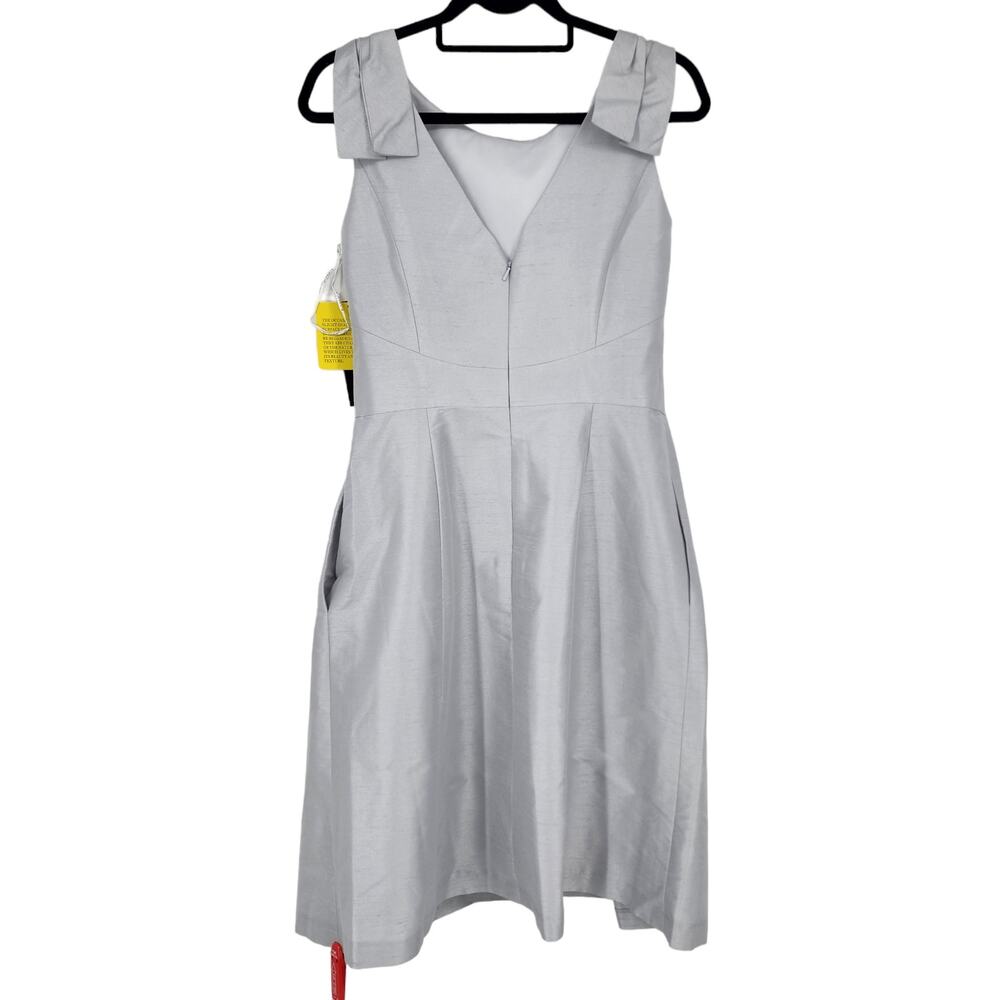 Alfred Sung Dupioni Cocktail Bridesmaid Dress in Dove Light Gray D626 Size 6 - Picture 4 of 4